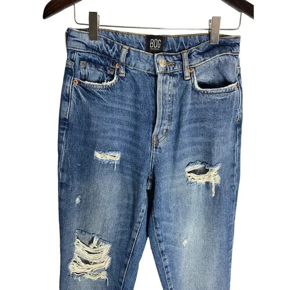 BDG High Rise Slim Straight Distressed Relaxed Fit Jeans-sz 26 - Picture 6 of 9